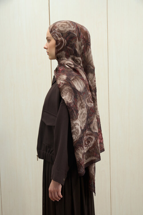 Soft Glow Müslin Şal - Acı Kahve - Camellia Scarfs