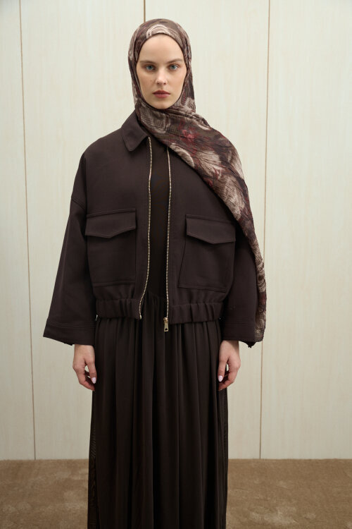 Soft Glow Müslin Şal - Acı Kahve - Camellia Scarfs (1)