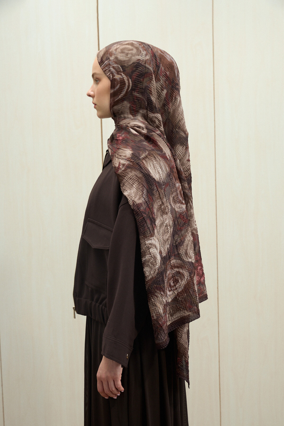 Soft Glow Müslin Şal - Acı Kahve