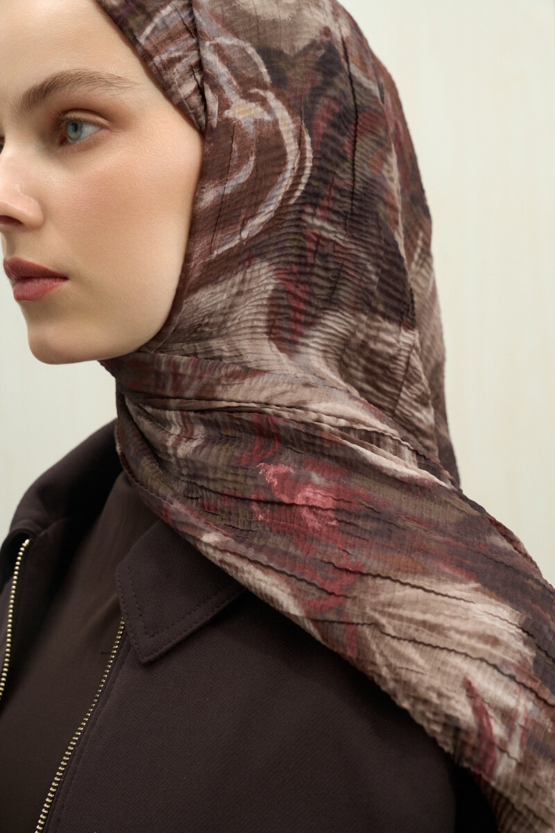 Soft Glow Müslin Şal - Acı Kahve - 3