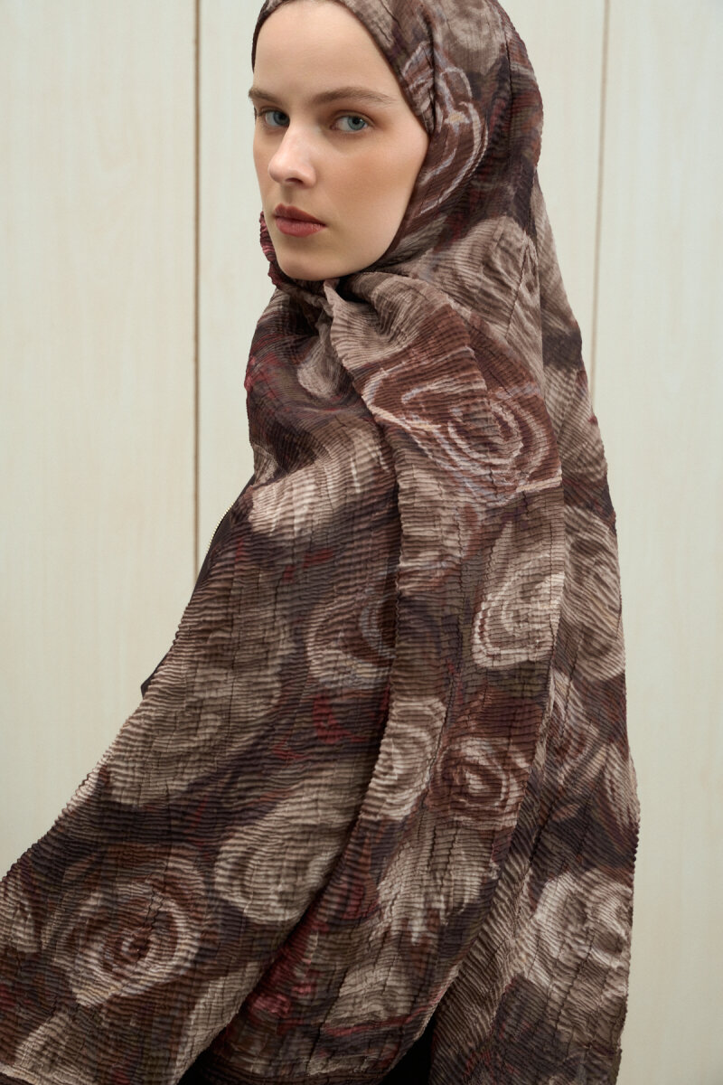 Soft Glow Müslin Şal - Acı Kahve - 4