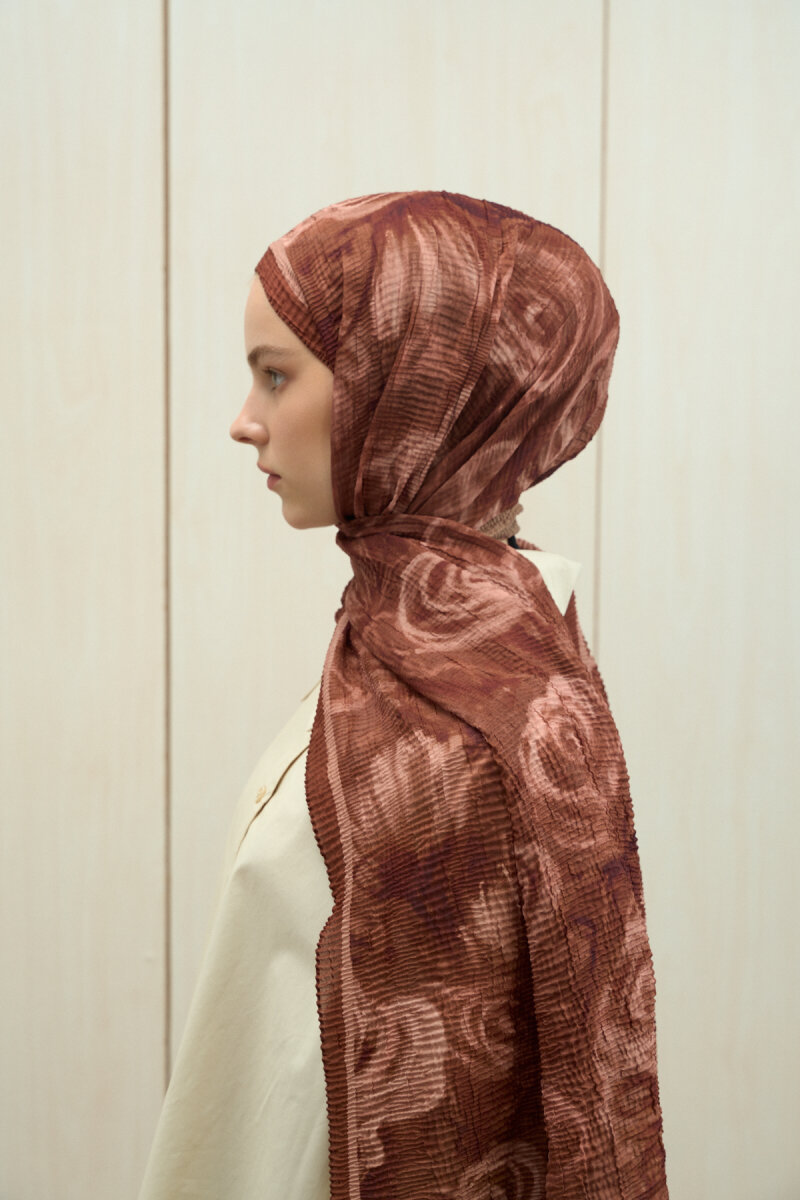 Soft Glow Müslin Şal - Kiremit - 3