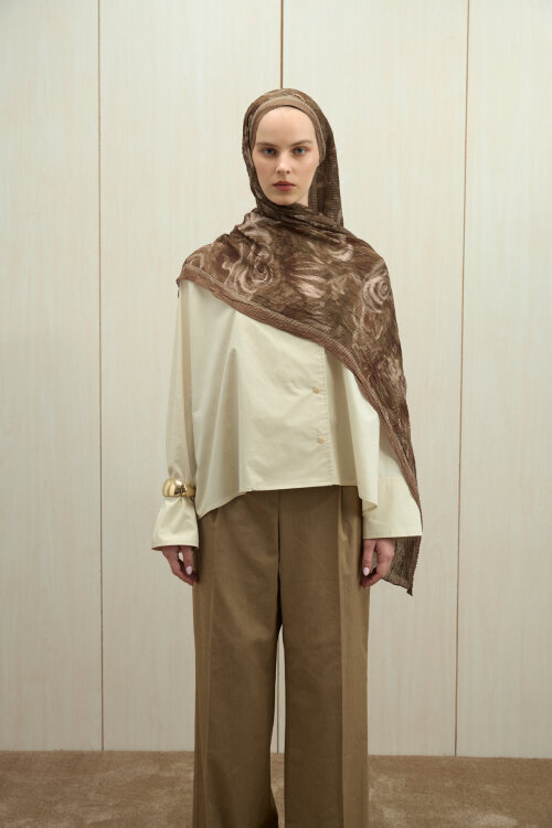 Soft Glow Müslin Şal - Mocha - Camellia Scarfs