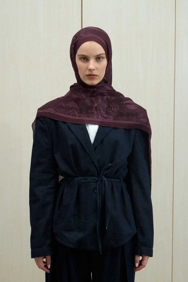 Soft Glow Müslin Şal - Mor - 1