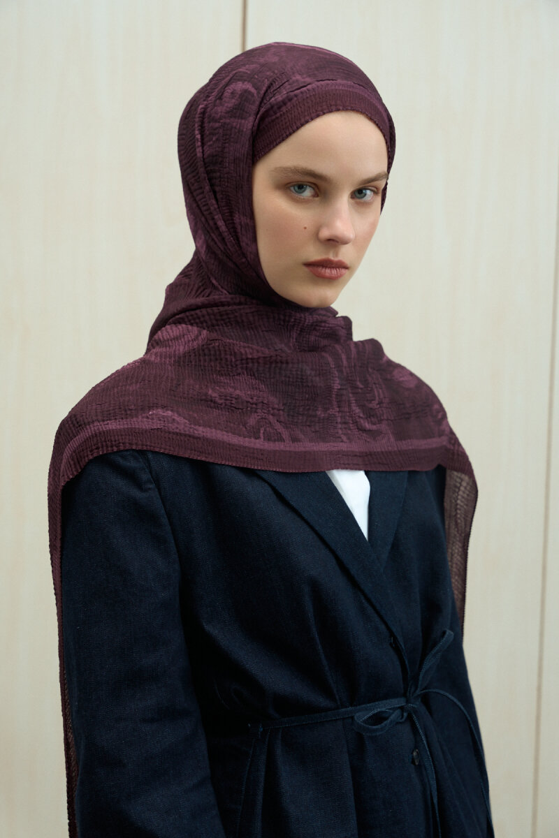 Soft Glow Müslin Şal - Mor - 4