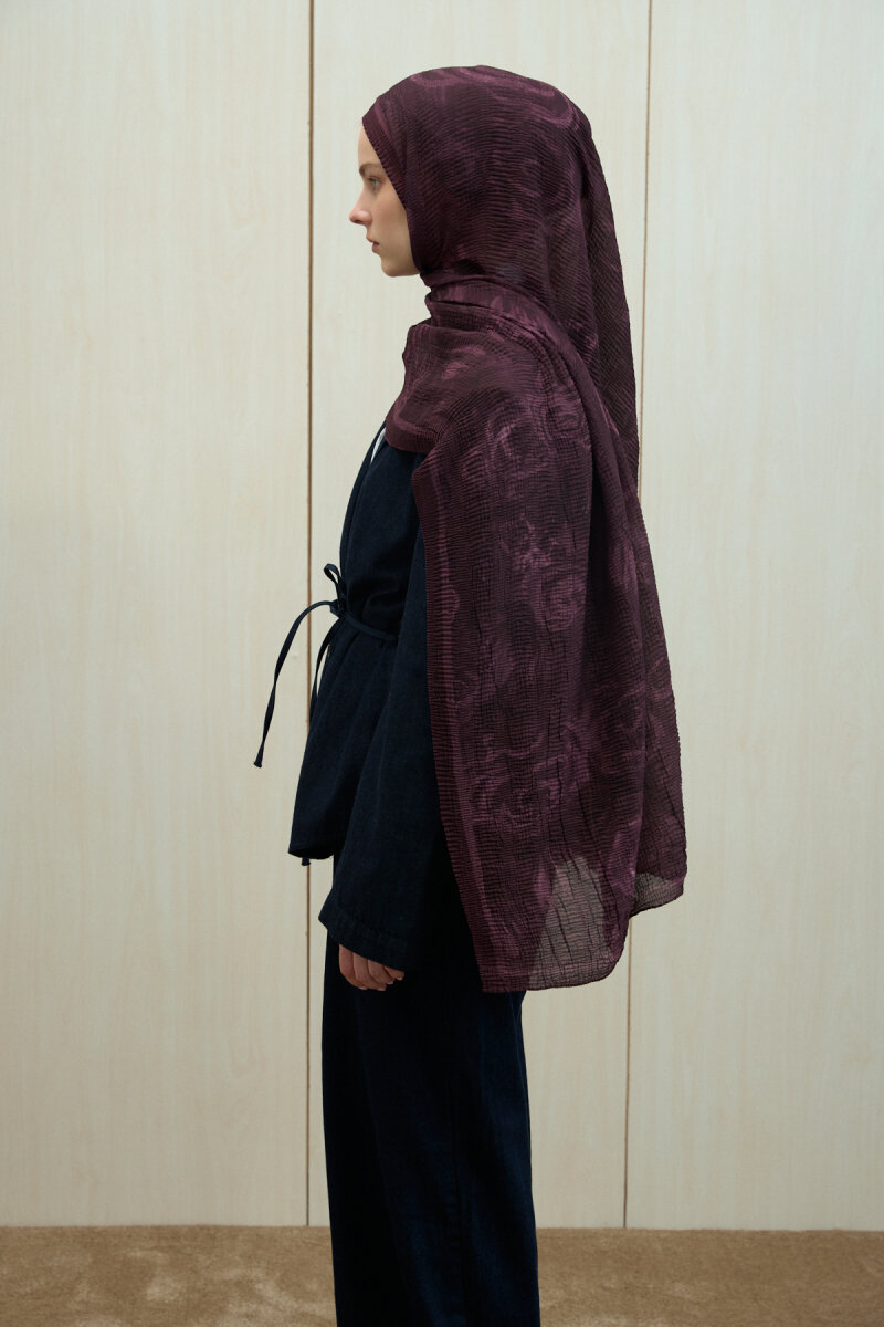 Soft Glow Müslin Şal - Mor - 2