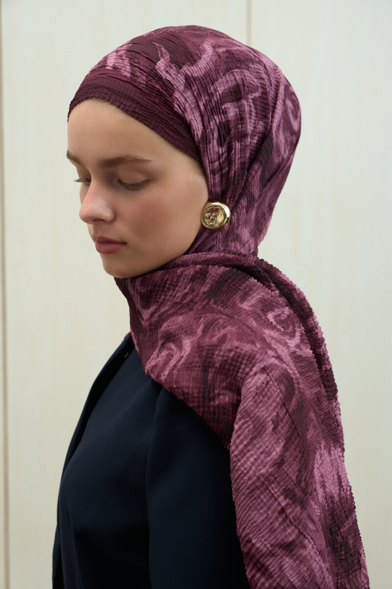 Soft Glow Müslin Şal - Mürdüm - 3