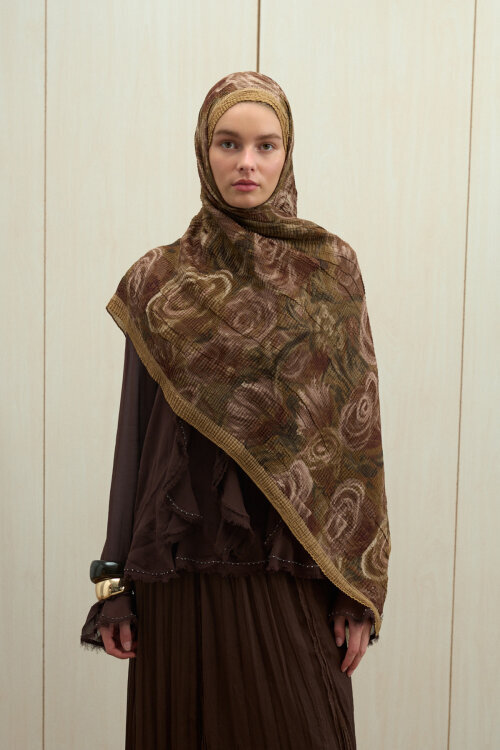 Soft Glow Müslin Şal - Safran - Camellia Scarfs