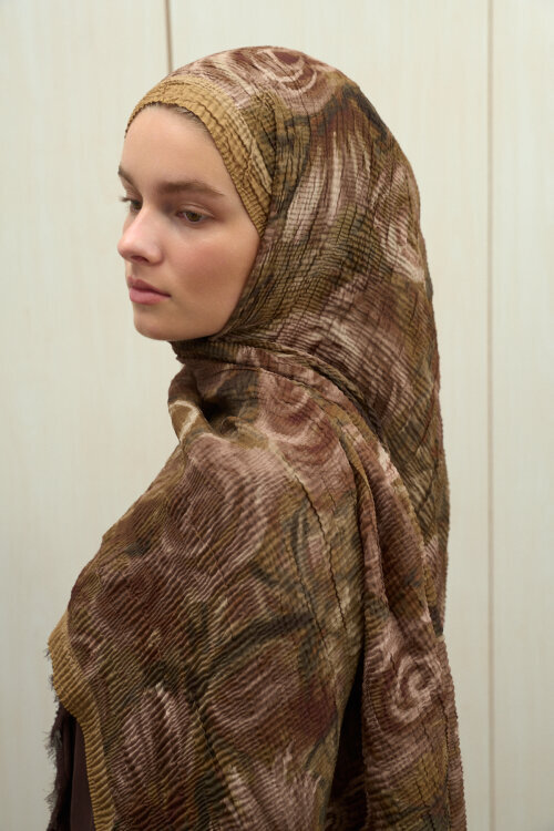 Soft Glow Müslin Şal - Safran - Camellia Scarfs (1)
