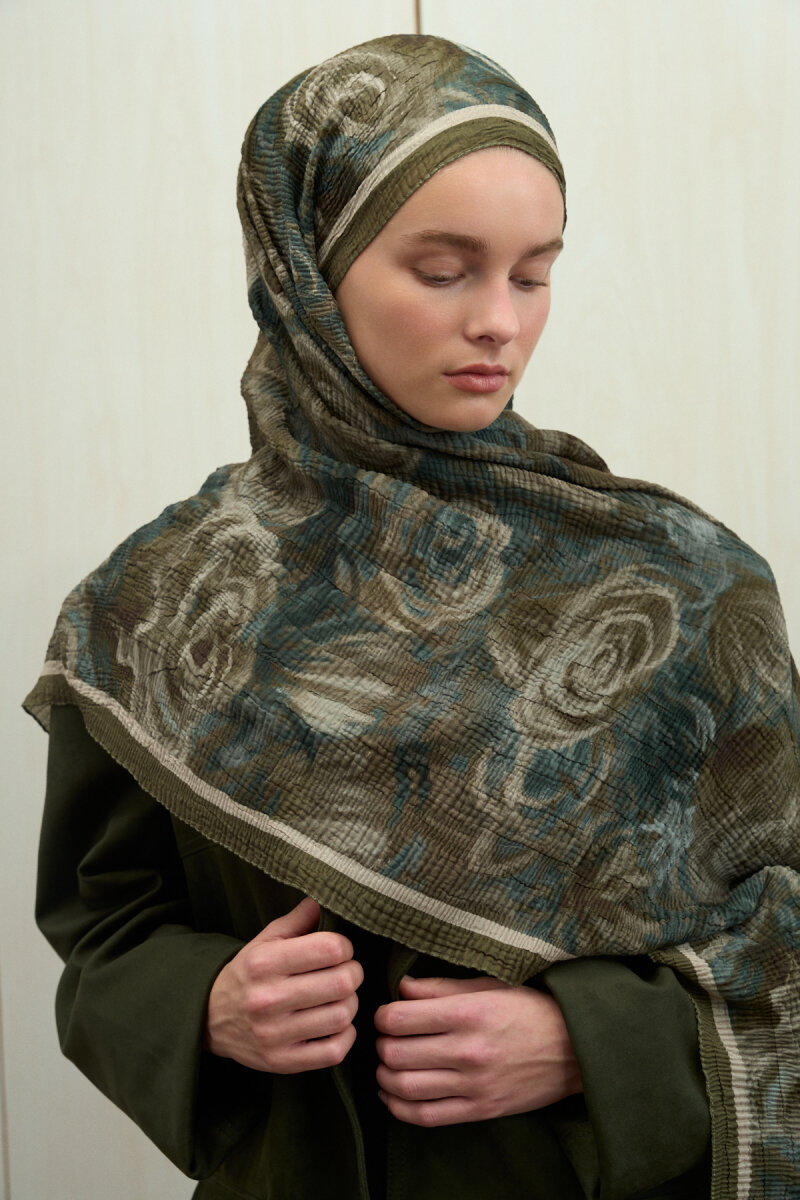 Soft Glow Müslin Şal - Yeşil - 3