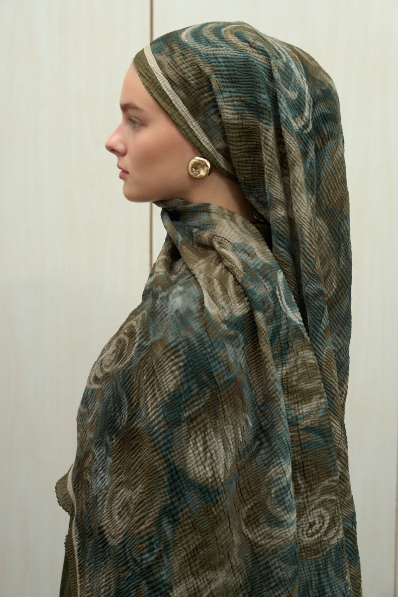 Soft Glow Müslin Şal - Yeşil - 4