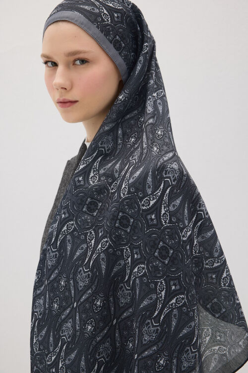 Softtime Flare Desen Gri - Camellia Scarfs (1)