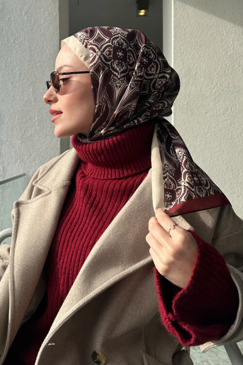 Softtime Flare Desen Kırmızı - Camellia Scarfs (1)