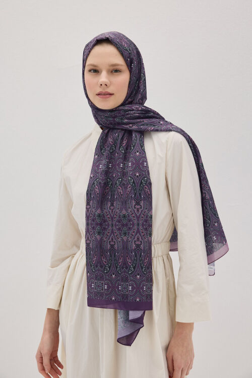 Softtime Flare Desen Mor - Camellia Scarfs (1)