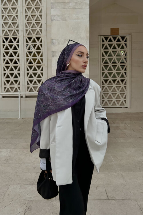 Softtime Flare Desen Mor - Camellia Scarfs