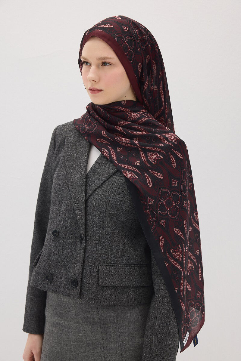 Softtime Flare Desen Siyah/Bordo - 4