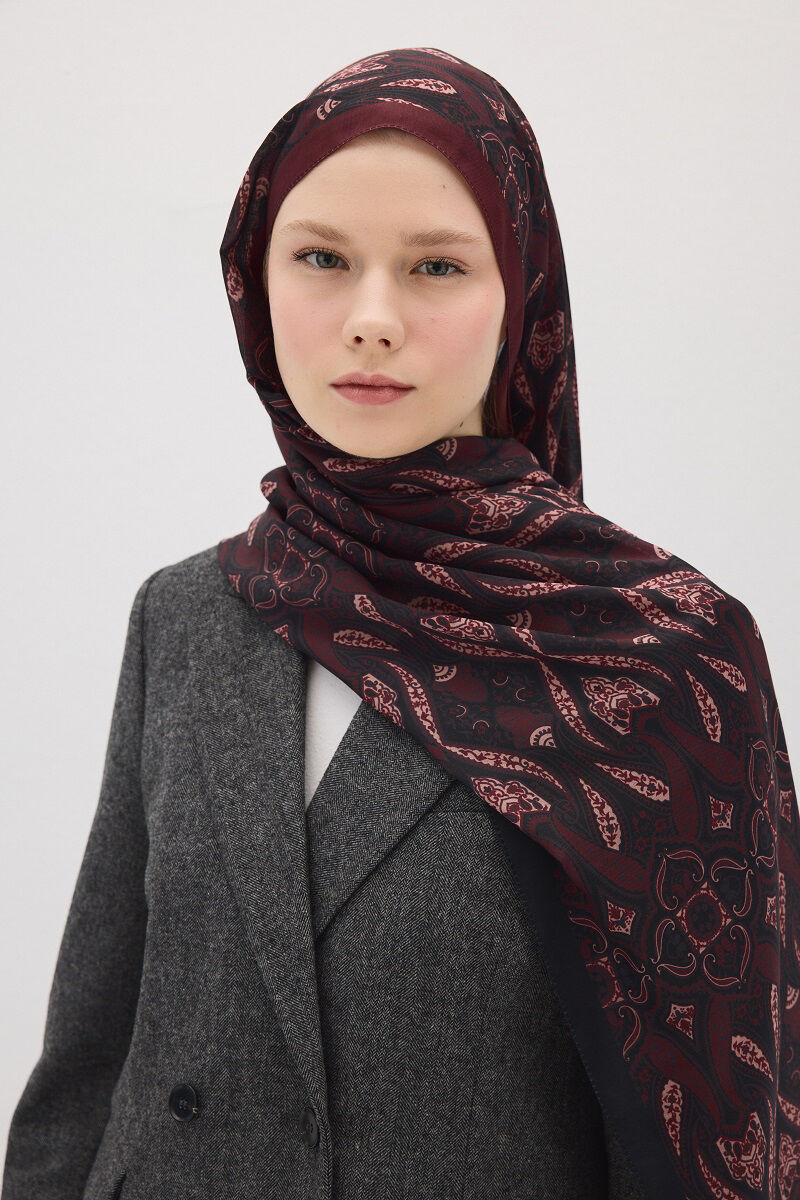 Softtime Flare Desen Siyah/Bordo - 3