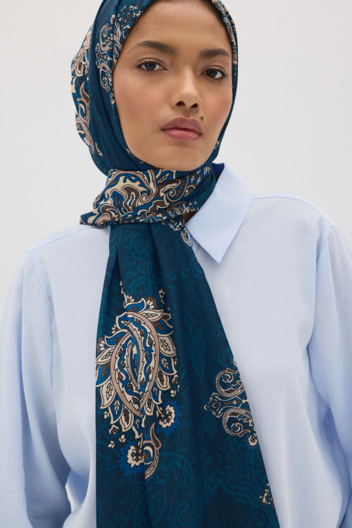 Softtime Soul Desen Petrol - Camellia Scarfs