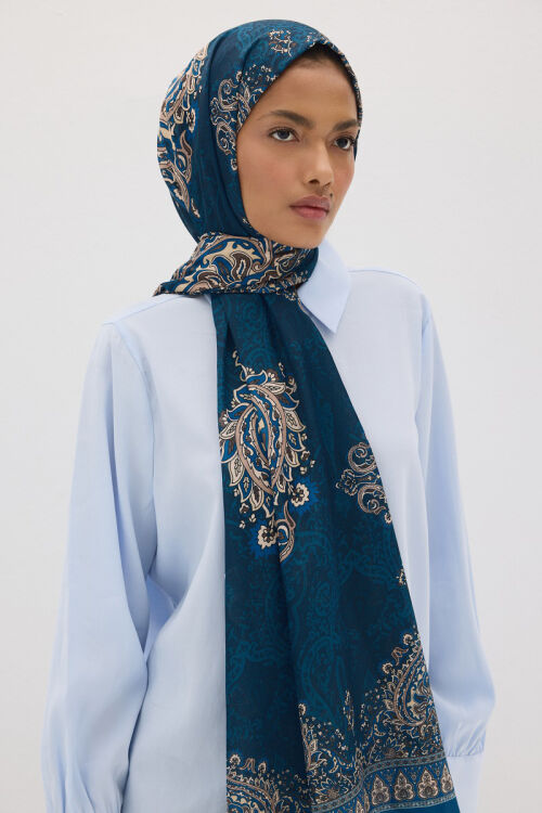 Softtime Soul Desen Petrol - Camellia Scarfs (1)