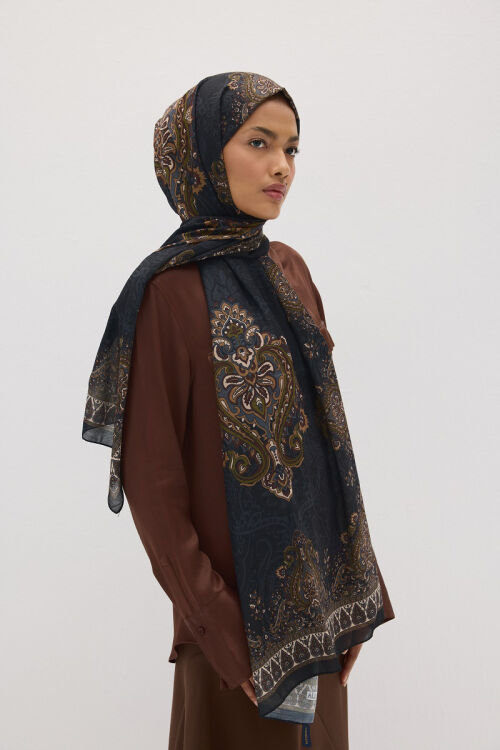 Softtime Soul Desen Yeşil/Siyah - Camellia Scarfs (1)