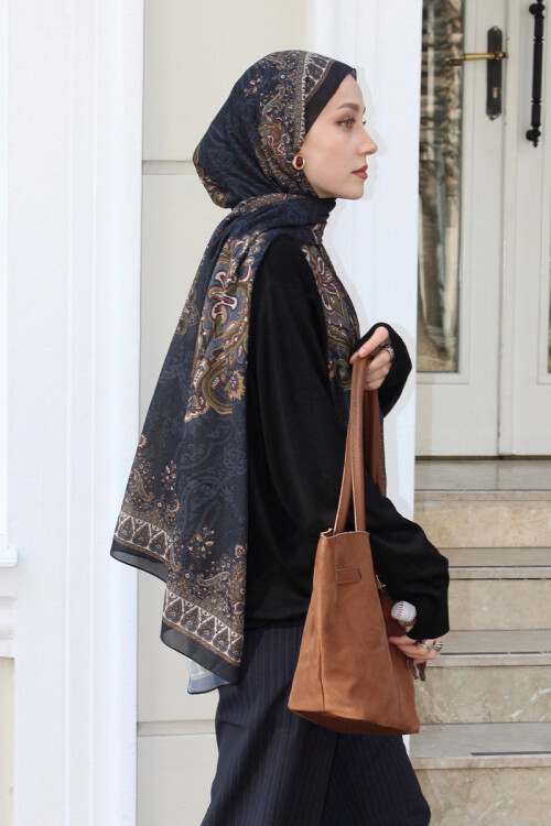 Softtime Soul Desen Yeşil/Siyah - Camellia Scarfs