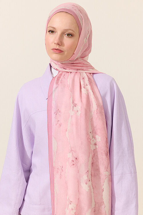Spring Impression Velour — Pembe - Camellia Scarfs (1)