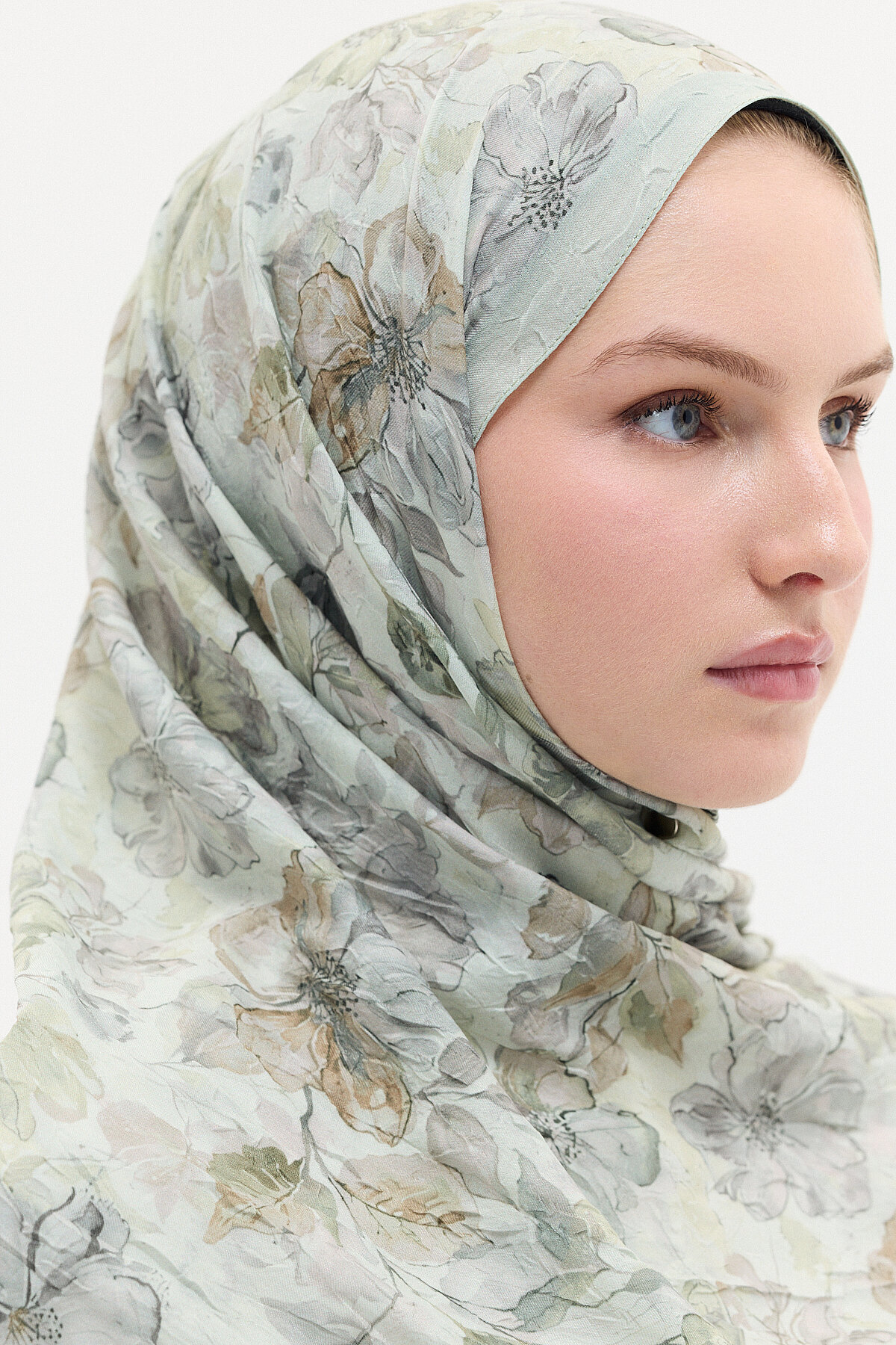 Suluboya Desen Kraş Şal - Yeşil - Camellia Scarfs