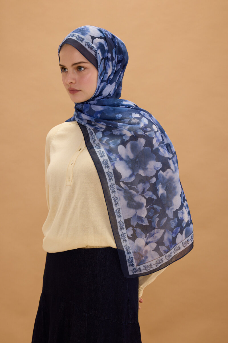 Tokyo Pamuk Soft Şal - Lacivert - 1