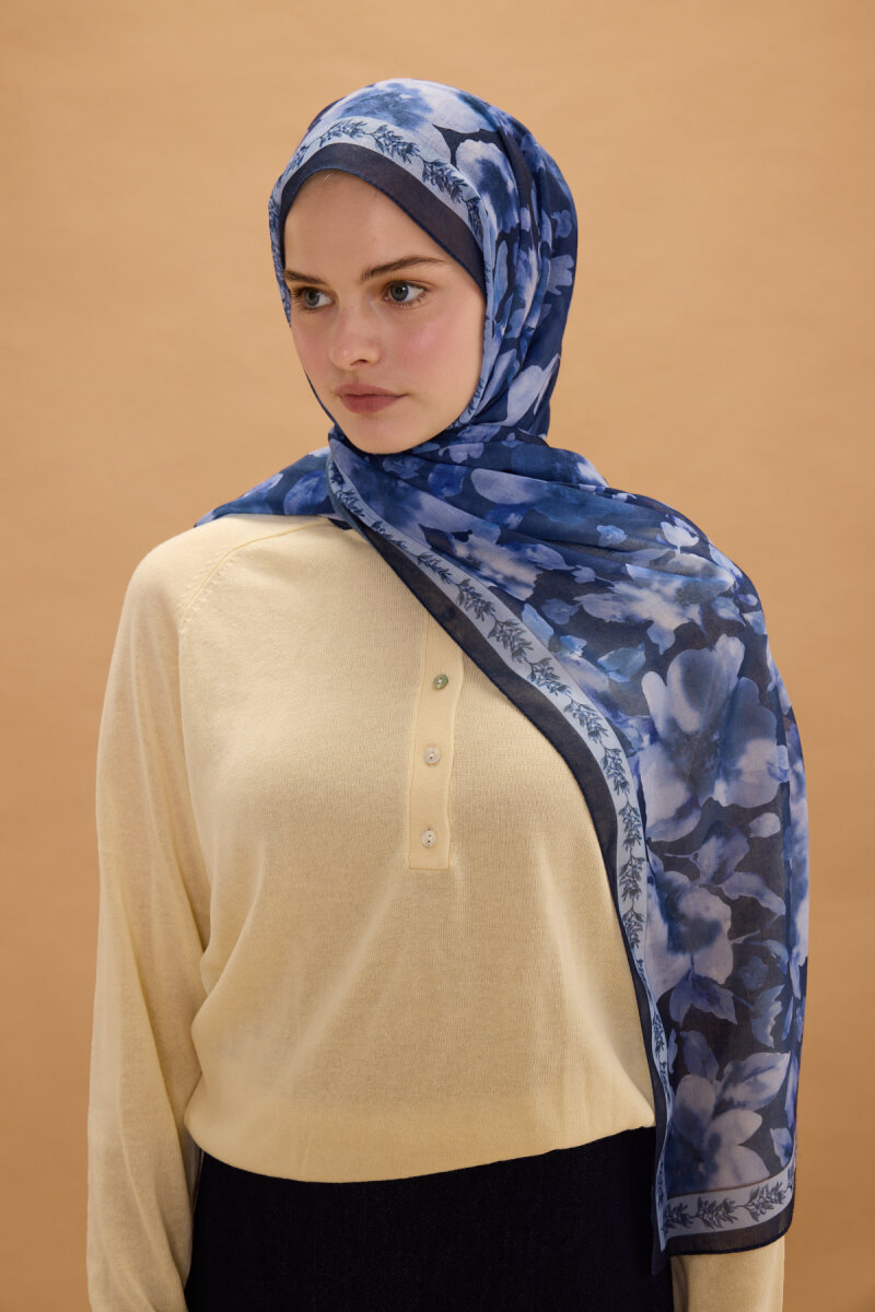 Tokyo Pamuk Soft Şal - Lacivert - 4