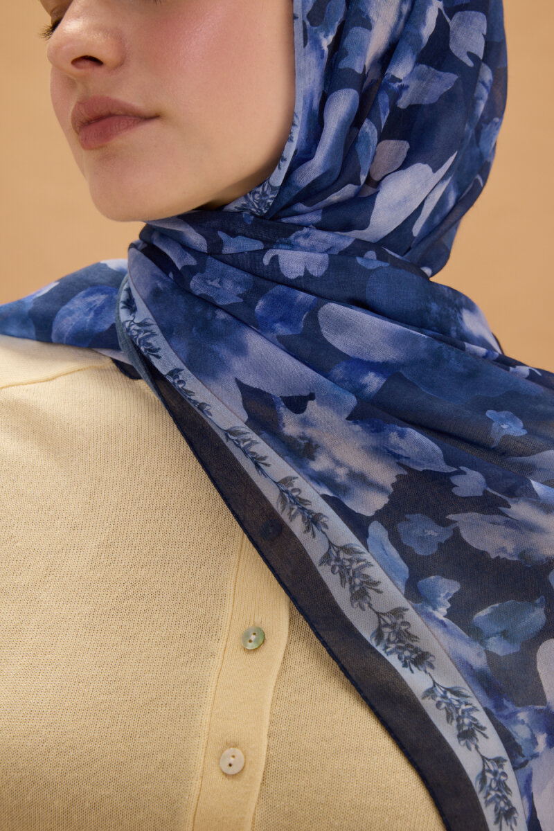 Tokyo Rami Şal - Lacivert - 3