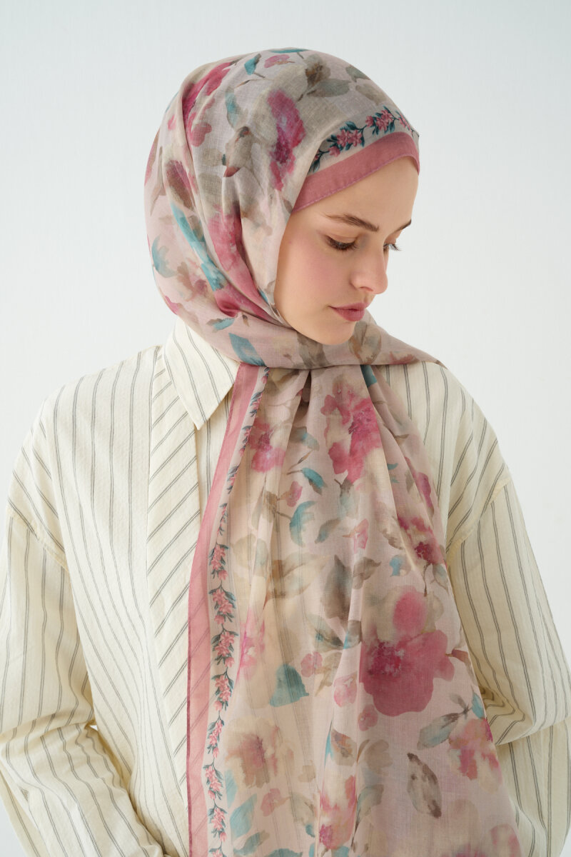 Tokyo Rami Şal - Pudra - 4