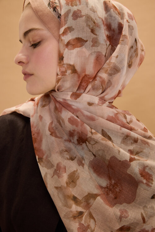 Tokyo Rami Şal - Somon - Camellia Scarfs (1)