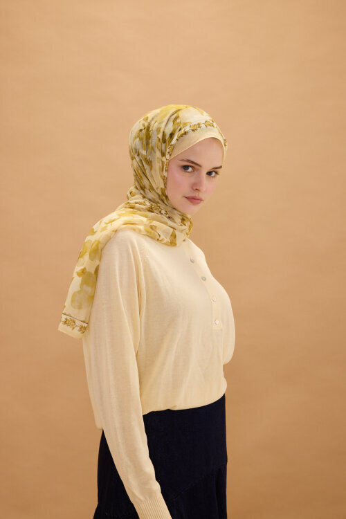 Tokyo Rami Şal - Tereyağ Sarısı - Camellia Scarfs (1)