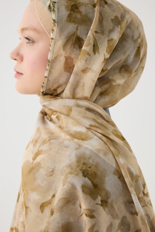 Tokyo Soft Pamuk Şal - Bej - Camellia Scarfs (1)