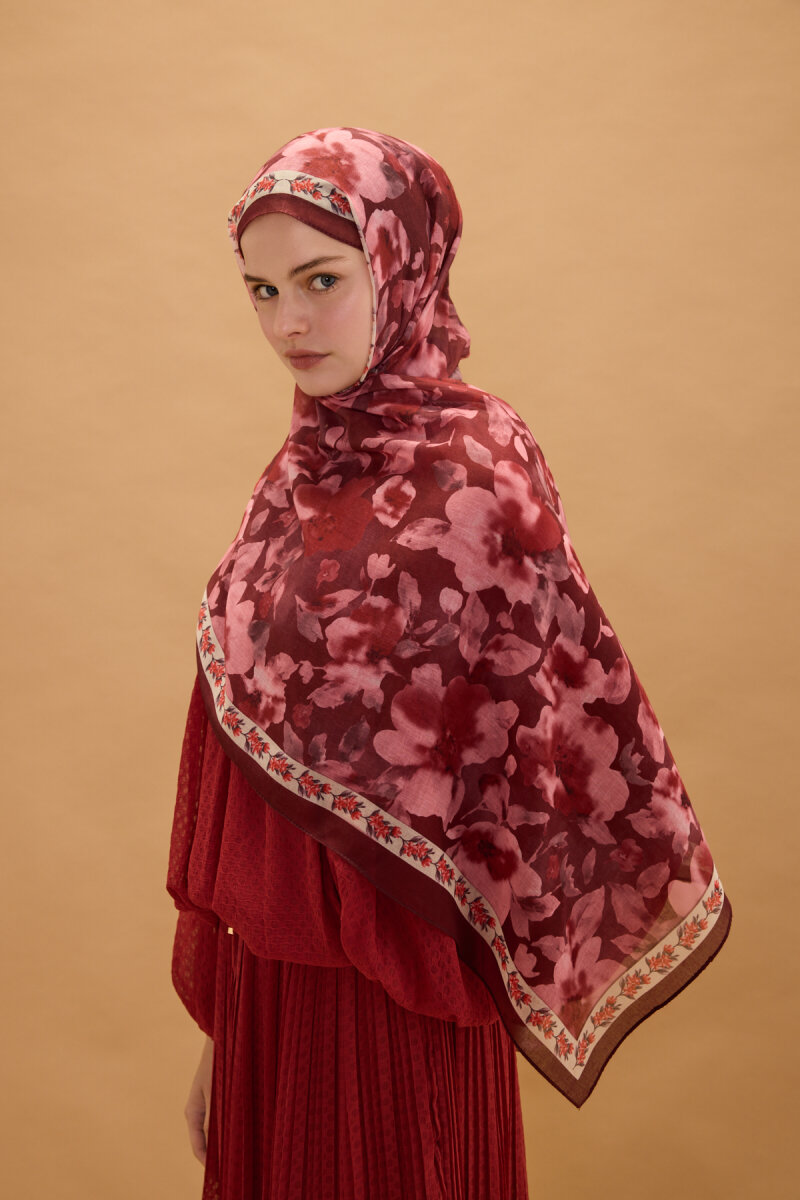 Tokyo Soft Pamuk Şal - Cherry - 3