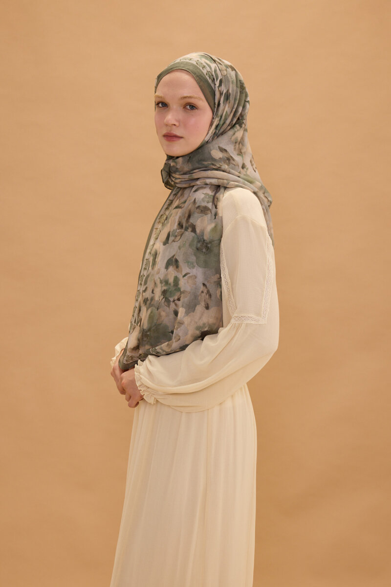 Tokyo Soft Pamuk Şal - Haki - 1