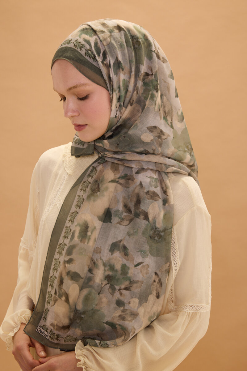 Tokyo Soft Pamuk Şal - Haki - 4