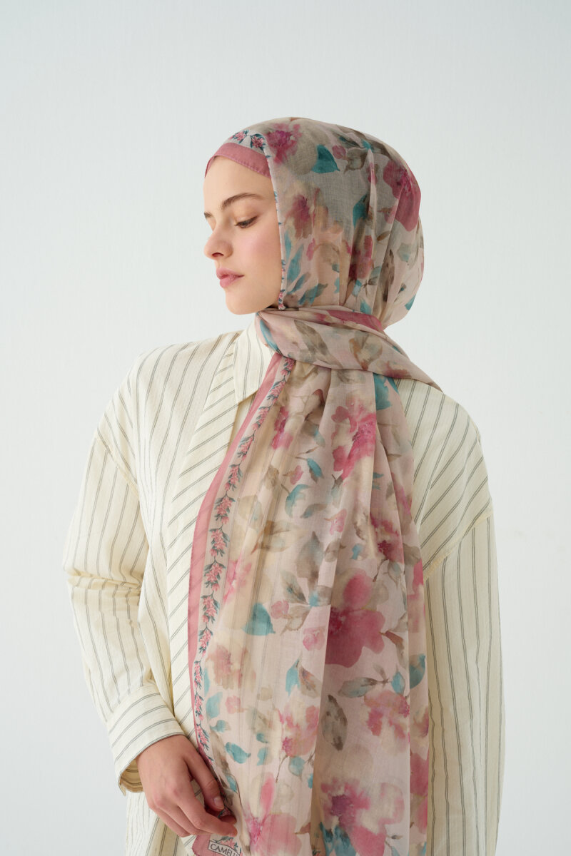 Tokyo Soft Pamuk Şal - Pudra - 3