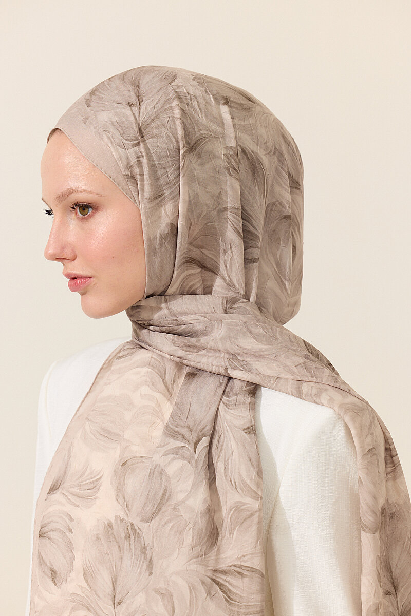 Tulip Kraş Şal - Bej - 3