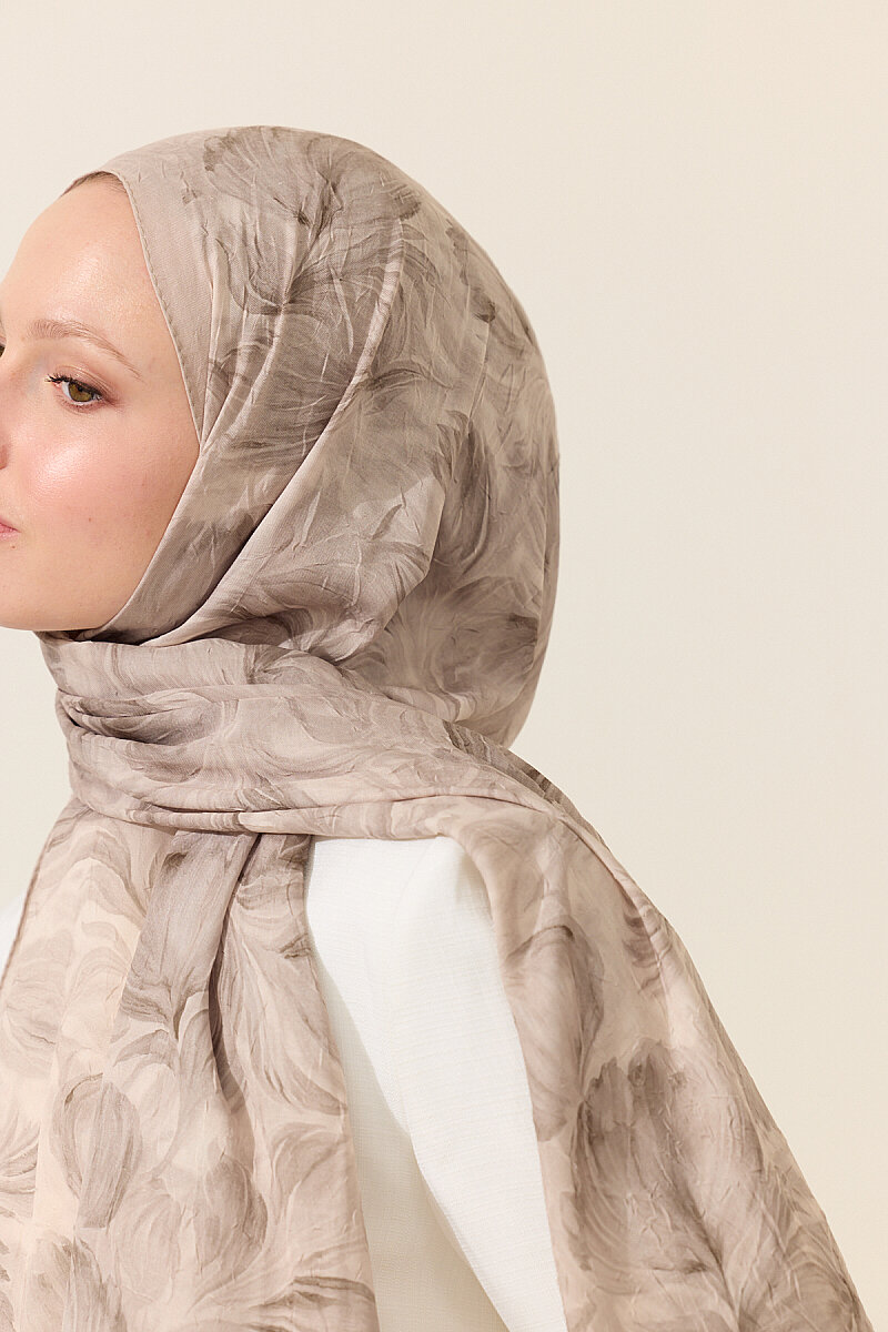 Tulip Kraş Şal - Bej - 4