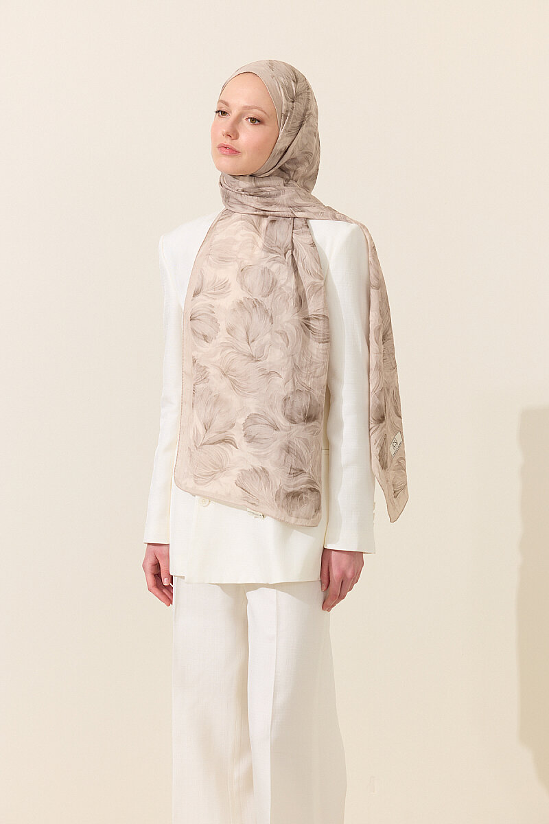 Tulip Kraş Şal - Bej - 1