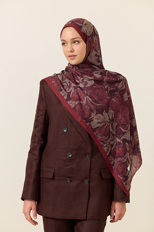 Tulip Kraş Şal - Bordo - Camellia Scarfs (1)