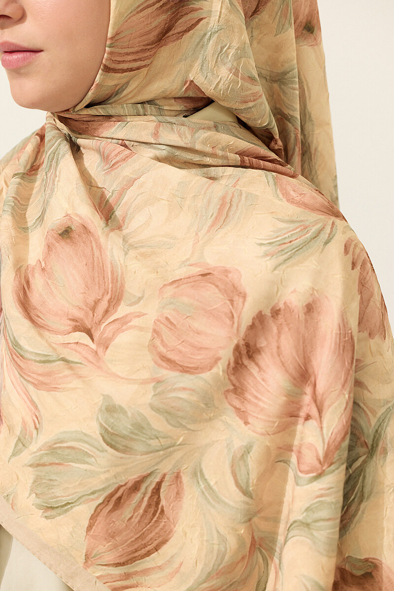 Tulip Kraş Şal - Camel - 3