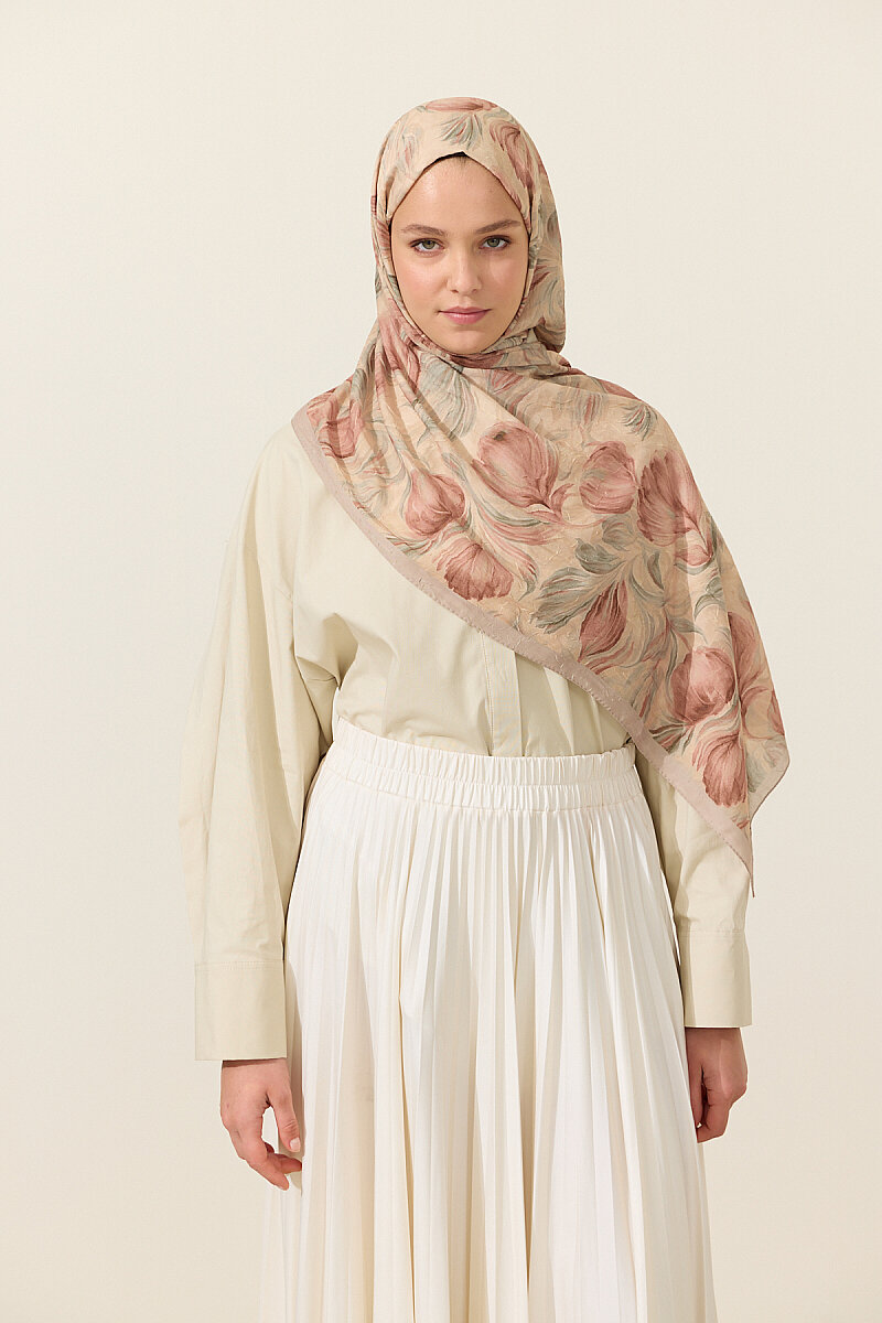 Tulip Kraş Şal - Camel - 1