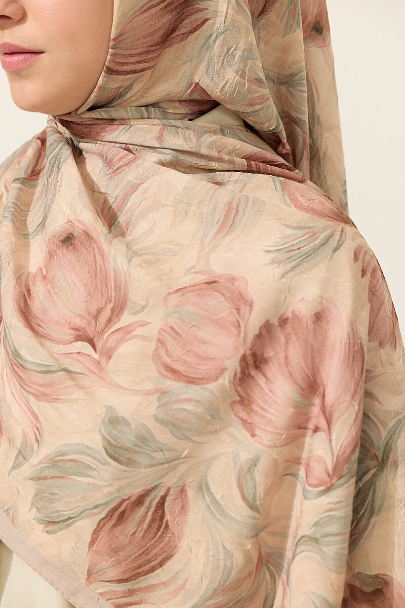 Tulip Kraş Şal - Camel - 4