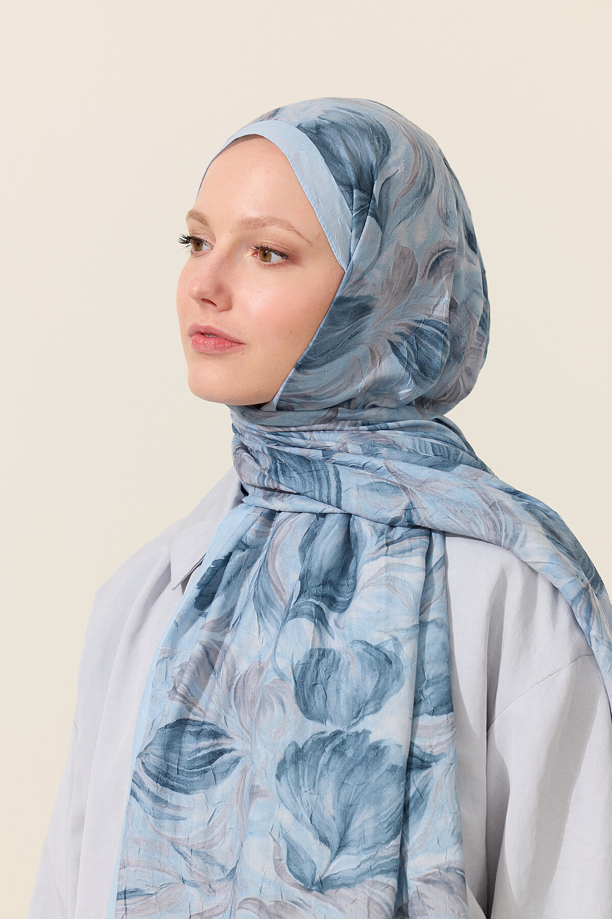 Tulip Kraş Şal - Mavi - Camellia Scarfs (1)