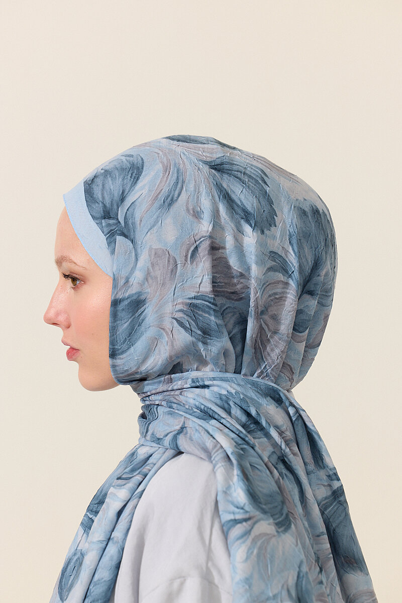 Tulip Kraş Şal - Mavi - 4