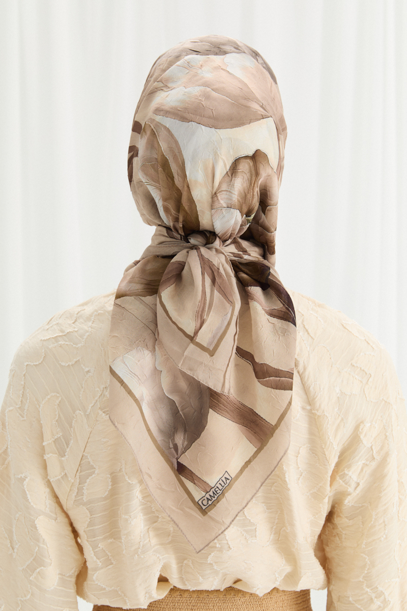 Tulipano Kraş Eşarp - Bej - 4