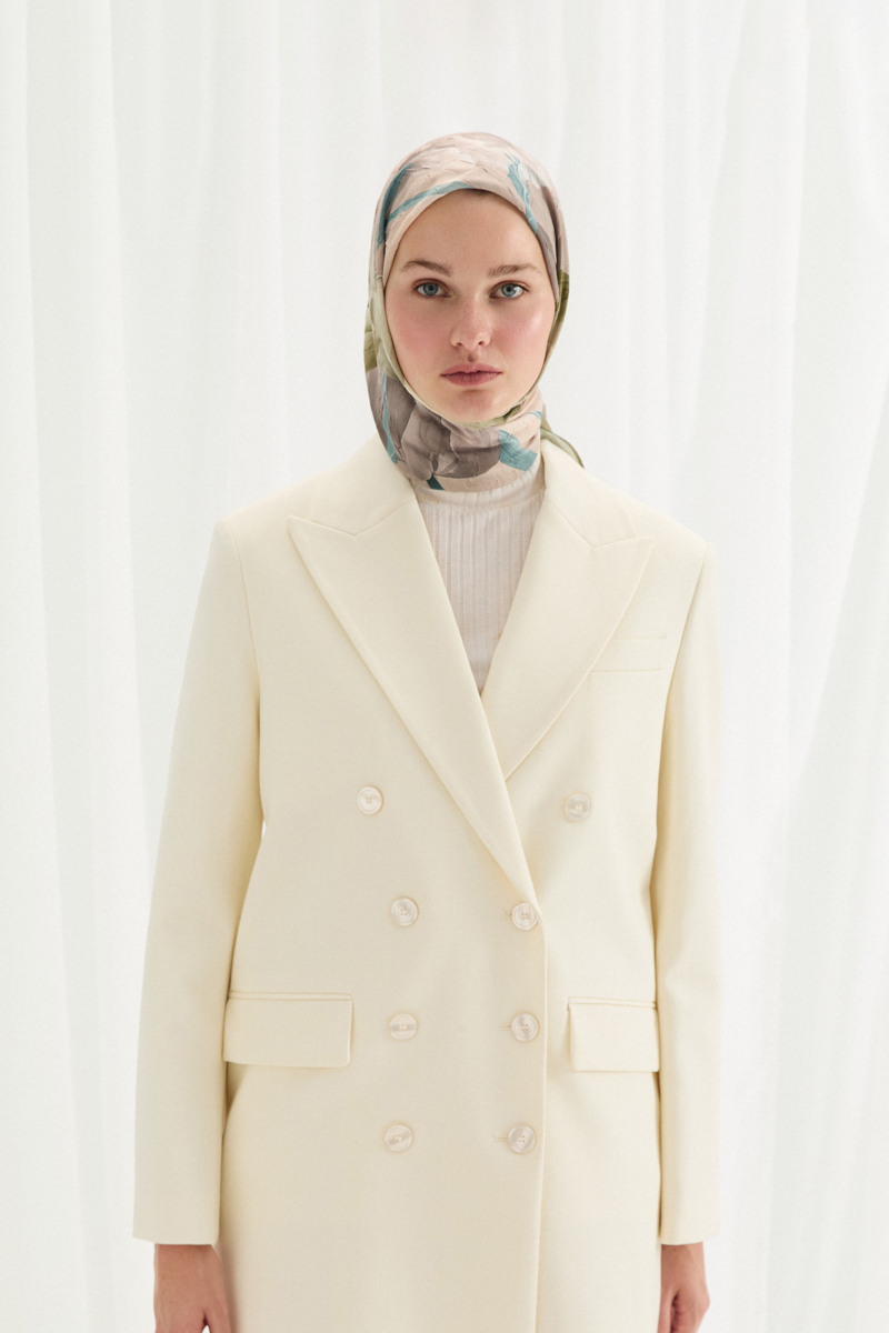 Tulipano Kraş Eşarp - Krem-Çağla - 2