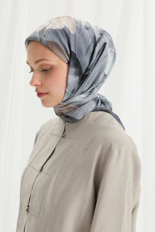 Tulipano Kraş Eşarp - Soğuk Gri - Camellia Scarfs